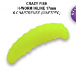 Crazy Fish MF H-Worm inline 6 Chartreuse