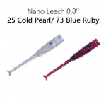 Crazy Fish Nano Leech 73/25 Blue Ruby/Cold Pearl