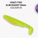 Crazy Fish Slim Shaddy 55 Green Acid Clear