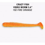 Crazy Fish Vibro Worm 15D Fire Orange