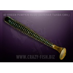 Crazy Fish Vibro Worm 42 Green Pumpkin Blue