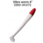 Crazy Fish Vibro Worm Floating 59RH Red Head White