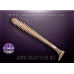 Crazy Fish Vibro Worm Floating 66 Pearl Snow