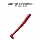 Crazy Fish Vibro Worm Floating 73 Blue Ruby