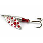 Mepps Aglia Long Heavy Silver Red Dots Silver Red