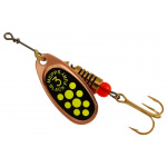 Mepps Black Fury Copper Chartreuse Dots