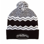 StrikeMaster Pom Beanie Black Grey White